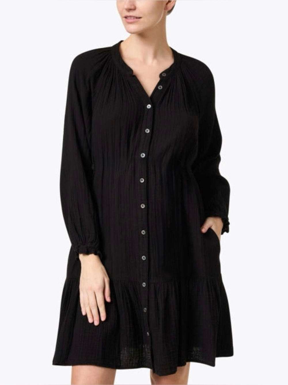 Xirena Cotton Gauze Rainey Dress in Black